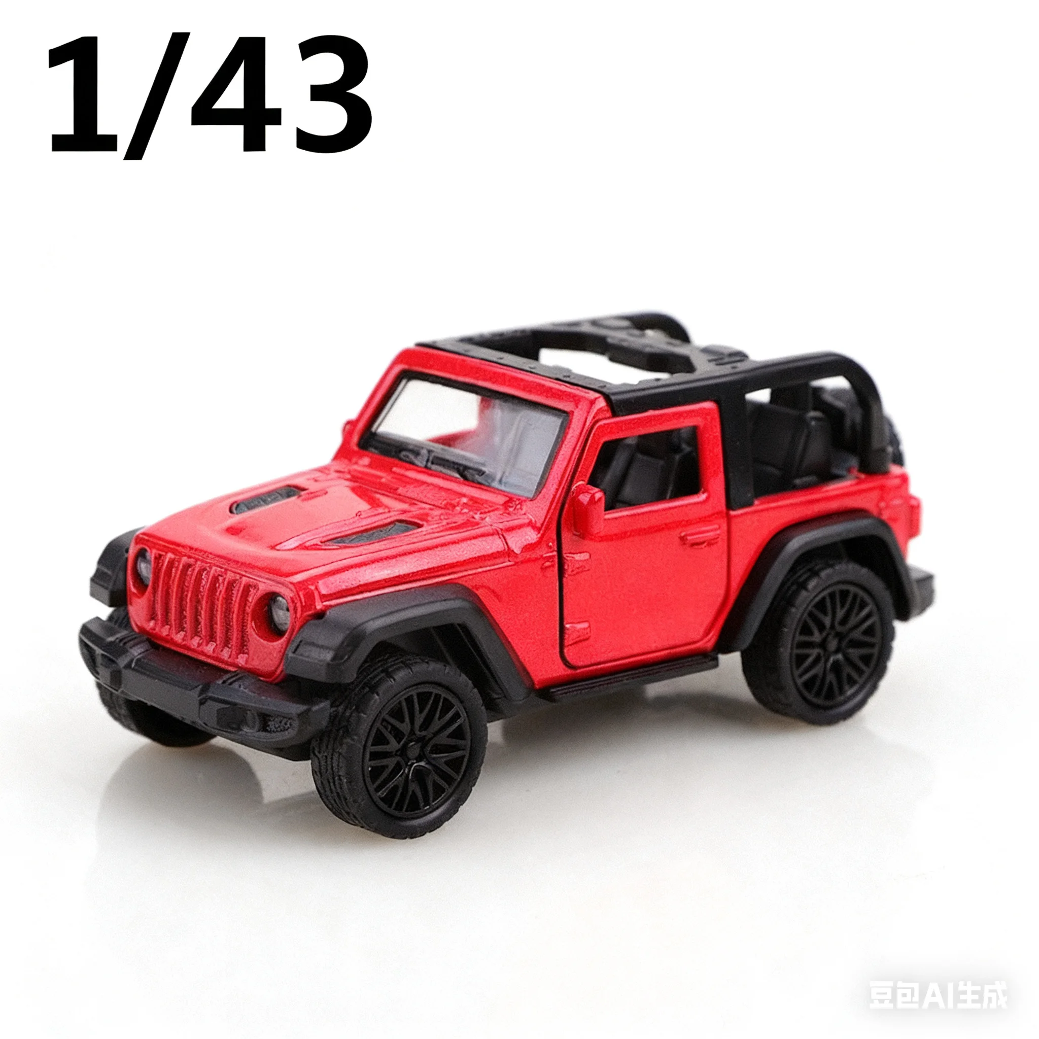 Openable 2-Door Wrangler Toy Car – 1:32 Die-Cast Pull-Back Model | Metal Body Dashboard Showpiece