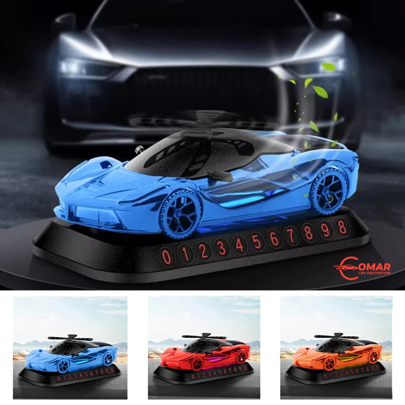 Solar Powered Rotating Car Air Freshener Perfume Diffuser | Car Ornament & Parking Number Plate Decor