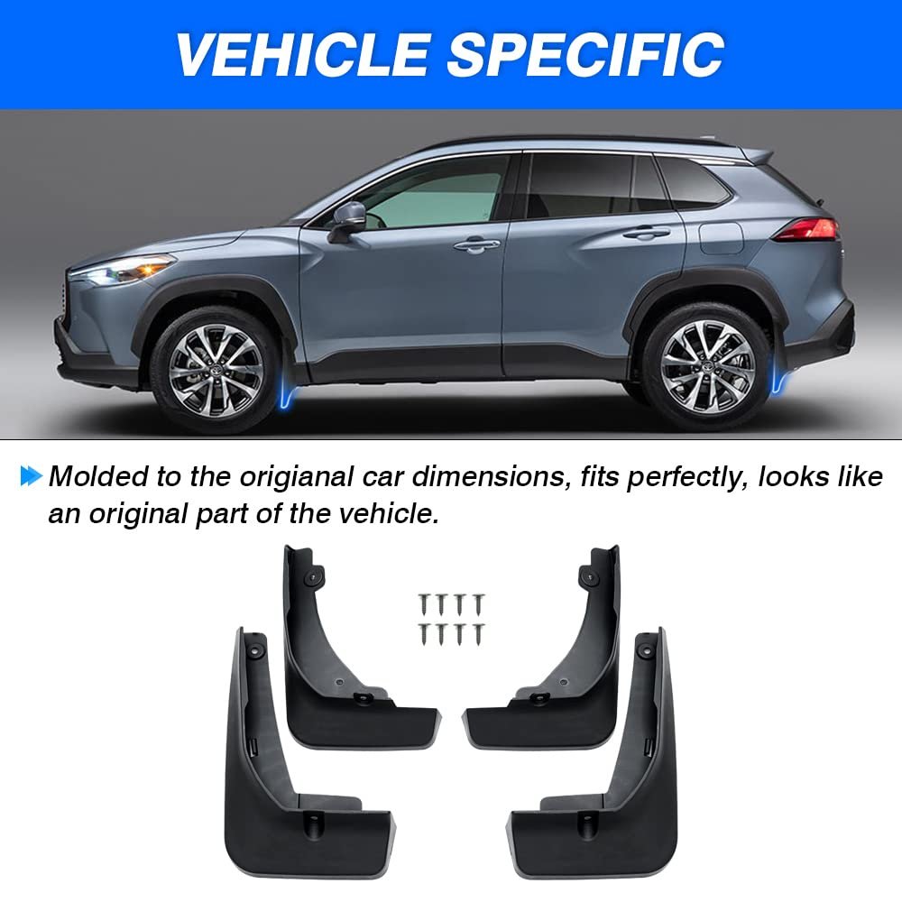 Toyota Corolla Cross Splash Guards / Fender Mudguard – Front & Rear Mudguards Set (2018-2025)