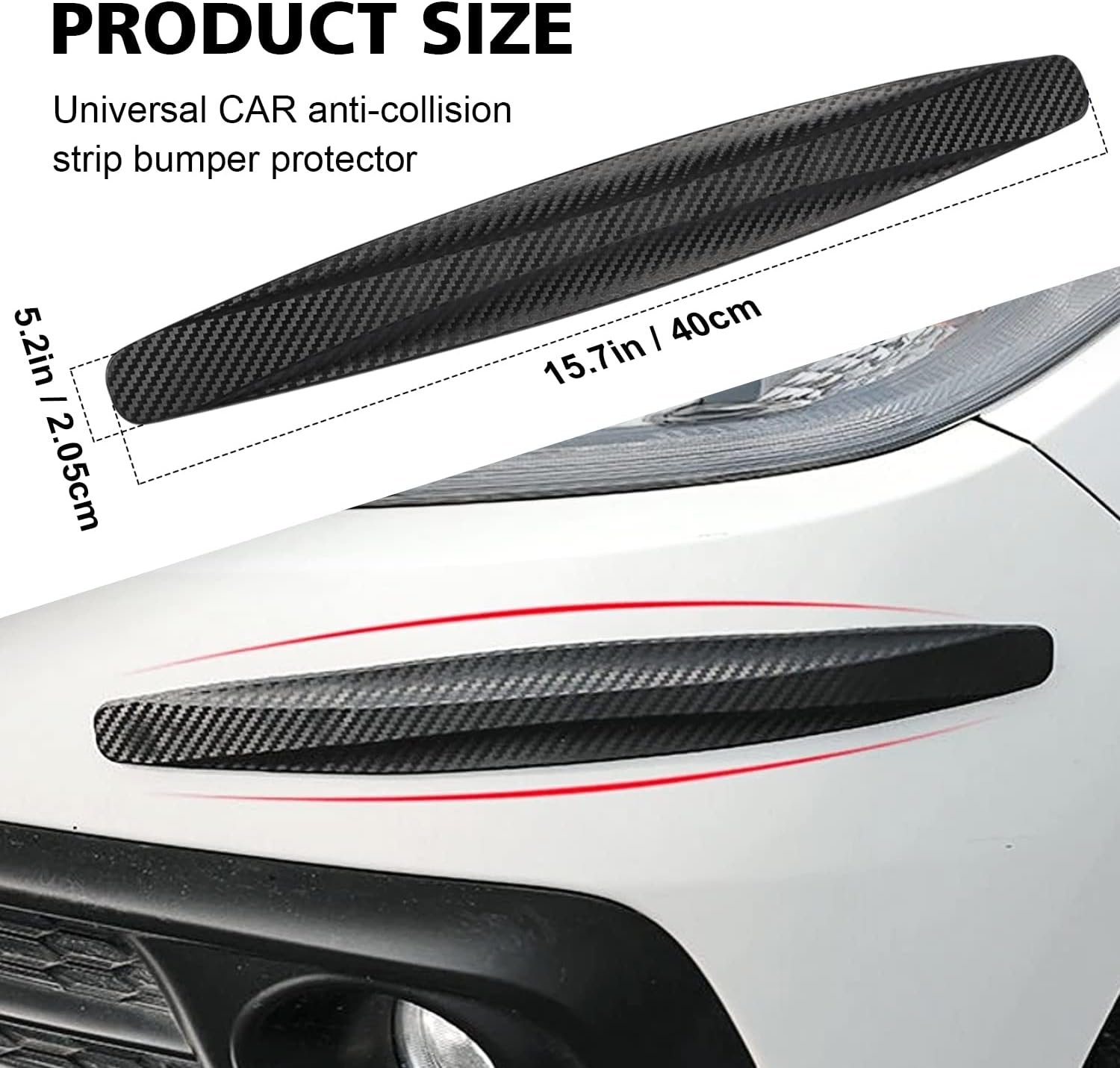 2 Pcs Car Bumper Protector Strip Guard – Corner Protection